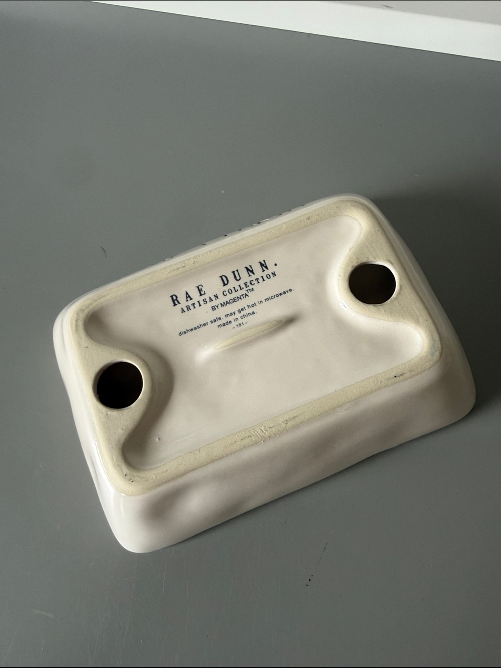 Ceramic 'FARM FRESH' Egg Tray - Neutral Cream by Rae Dunn Collection - Picture 2 of 3